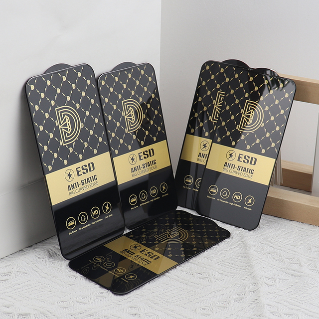 Anti Static Dustproof ESD 9h Tempered Glass for S23 S24 ultra Anti-static Screen Protector for iphone 11 12 13 14 15 Pro Max