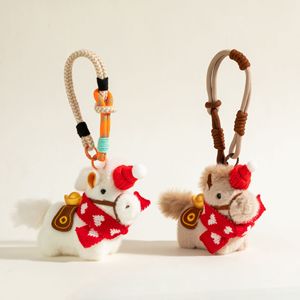 Porte-clés porte-bonheur du Nouvel An Chinois 2026, Pendentif poney Fungchui avec cordon, Jouet en peluche mignon, Breloque de sac, Accessoires - Product Image 1