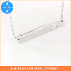 Inspire cuore tagliato fuori dal Design con targa in acciaio inossidabile collana di gioielli gioiello di moda per le donne - Product Image 3