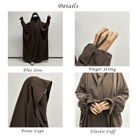 Jilbab Cape Monopièce en Nidha avec Attaches-Doigts, Modeste et Élégant, Grandes Tailles, Vêtements Islamiques pour Femmes Musulmanes, Idéal pour l'Aïd et le Ramadan