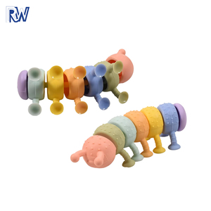 Juguete de silicona con forma de oruga para bebés, seguro para la dentición, de 0 a 24 meses, herramienta de <span class=keywords><strong>aprendizaje</strong></span> temprano unisex que ayuda a dejar de chuparse el pulgar - Product Image 1