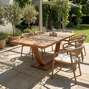 NUOVO Set da Pranzo <span class=keywords><strong>per</strong></span> Esterni Brio Moderno in Alluminio <span class=keywords><strong>per</strong></span> Ristoranti e Hotel con Design Ecologico Resistente ai Raggi UV <span class=keywords><strong>per</strong></span> Giardino e Prato - Product Image 3