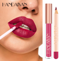 HANDAIYAN Brillant à lèvres mat + Crayon à lèvres 12 couleurs Imperméable à l'eau Vente en gros Cosmétiques de maquillage végétalien