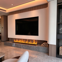 Cheminée électrique à vapeur d'eau 3D encastrée sans chauffage, flamme simulée, pour meuble TV de villa, décoration intérieure