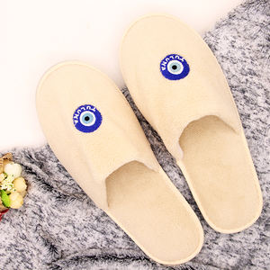 Zapatilla de hotel de algodón con estampado personalizado Coral, logotipo bordado, accesorios de viaje, comodidades desechables para hotel, fácil eliminación - Product Image 6