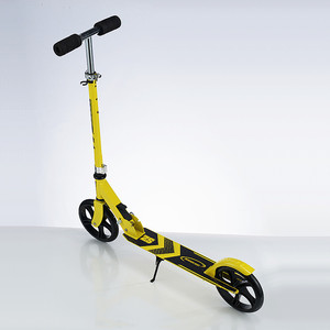 Trottinette pliable à deux roues pour enfants et adolescents, hauteur réglable, couleur jaune - Product Image 4