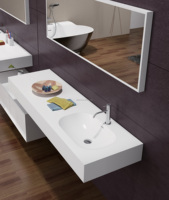 Design moderne, petit lavabo vasque mural en pierre artificielle, lavabo monotrou pour montage sur robinet, tiroir pour salle de bain, chambre à coucher
