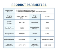 Module de télémétrie laser en alliage d'aluminium de qualité industrielle EYOUNG EFC-10000B 1535nm Erbium-Glass, portée de 13000m, 10Hz, IP67, RS422, garantie 1 an