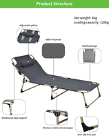 Lit de repos individuel pliable pour la pause déjeuner, chaise inclinable simple, lit de sieste pour adulte, lit domestique, lit de bureau, lit de plage – Approvisionnement direct usine