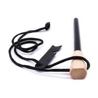 Allume-feu de survie en acier avec manche en bois noir extra long de 140 mm (1/2 pouce) et lame de 8 pouces pour accessoires de camping en plein air