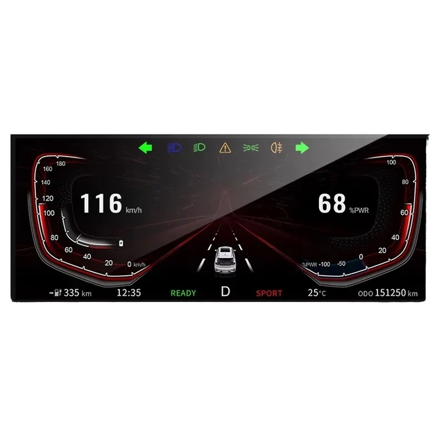 Original IVO Display Aftermarket Automotive TFT LCD Panel 1920*720 1000 Nits 12.3" LVDS Universal GSP -30-85C PCB Mounting