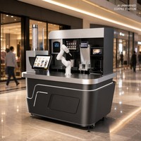 Kios Kopi Robot Barista Lengan Robot AI Mesin Kopi Komersial Latte Art
