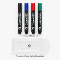 Ensemble de 4 stylos marqueurs permanents de couleur, pointe ronde imperméable, marqueurs à pointe biseautée pour le bureau, l'école, l'écriture