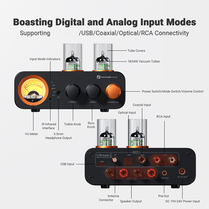 Amplificador de Audio <span class=keywords><strong>Fosi</strong></span> Audio MC331 Bt 2.0 Canales Estéreo con DAC Integrado, Mini Amplificador de Potencia de Escritorio Todo en Uno para el Hogar - Product Image 2