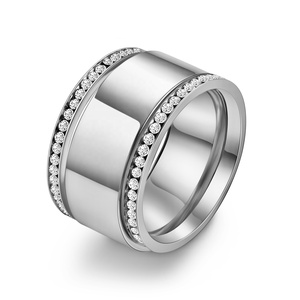 Anelli Impilabili <span class=keywords><strong>Oura</strong></span> per Donne, Anelli in Acciaio Inossidabile con Zirconia Cubica, Gioielli alla Moda per Banchetti, Matrimoni e Feste - Product Image 3