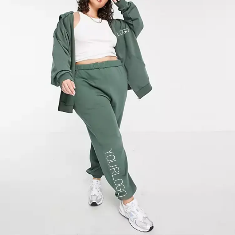 Benutzer definierte Logo Frauen Bequeme Baumwolle Trainings anzug Langarm Sweat suit Sets Jogging hose und Hoodie Set Damen Plus Size Sets