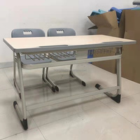 Bureau d'école double Zoshine, ensemble moderne de bureau et de chaise pour les élèves, mobilier pour une utilisation en classe