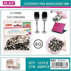 Strass Ilan 5 mm neri 8G per progetti artigianali - Product Image 1