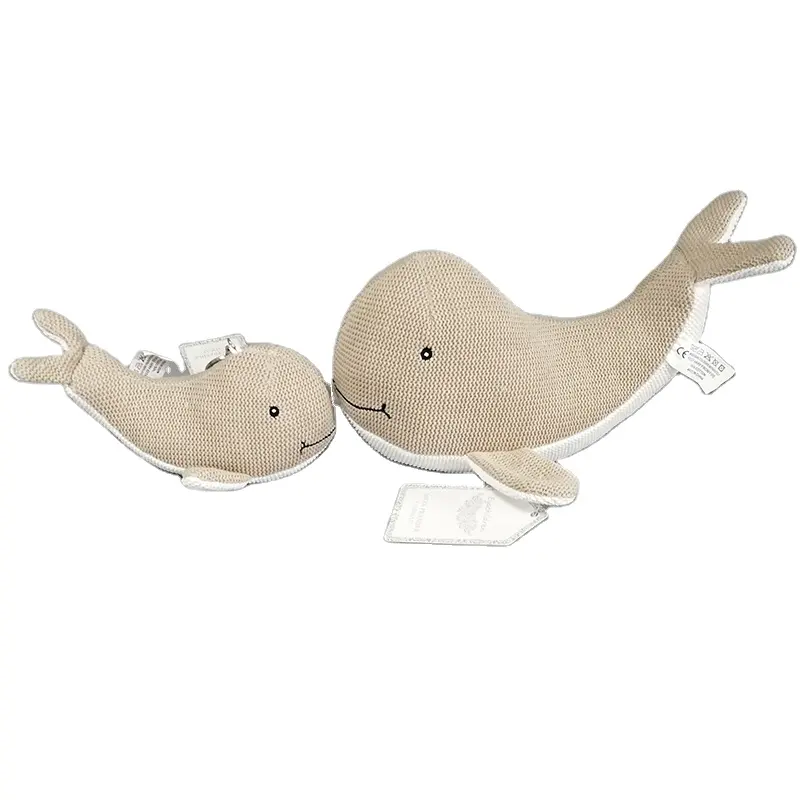 綿100% かわいい人形の掛け布団ウールのクジラの形をしたぬいぐるみを編む