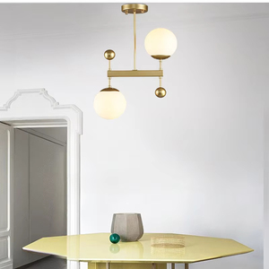 Lampes suspendues modernes en forme de <span class=keywords><strong>boule</strong></span> de verre dorée, style nordique minimaliste, en fer, LED, luminaires suspendus, éclairage de décoration intérieure - Product Image 3