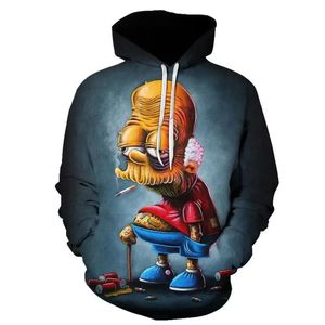 Sudadera con capucha con estampado de camuflaje de <span class=keywords><strong>Bart</strong></span> <span class=keywords><strong>Simpson</strong></span> con logotipo personalizado para hombres y mujeres con varios tamaños, ropa de calle, sudadera de gran tamaño a la moda - Product Image 4