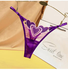 Bragas de mujer de gran oferta, bragas de encaje con patrón de amor, bragas de Tanga sin cuentas en la entrepierna para mujer al por mayor - Product Image 5