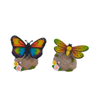 Lampe Sculpturale Papillon Lumineux Dynamique en Résine, Alimentée par Énergie Solaire, Étanche pour Extérieur, Décoration de Jardin Festive, Scène Nocturne