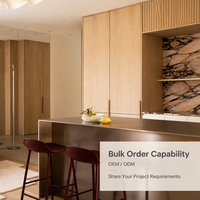 Meubles de cuisine modernes de luxe en bois cannelé, solution de mobilier sur mesure pour toute la maison, pour projets résidentiels de luxe