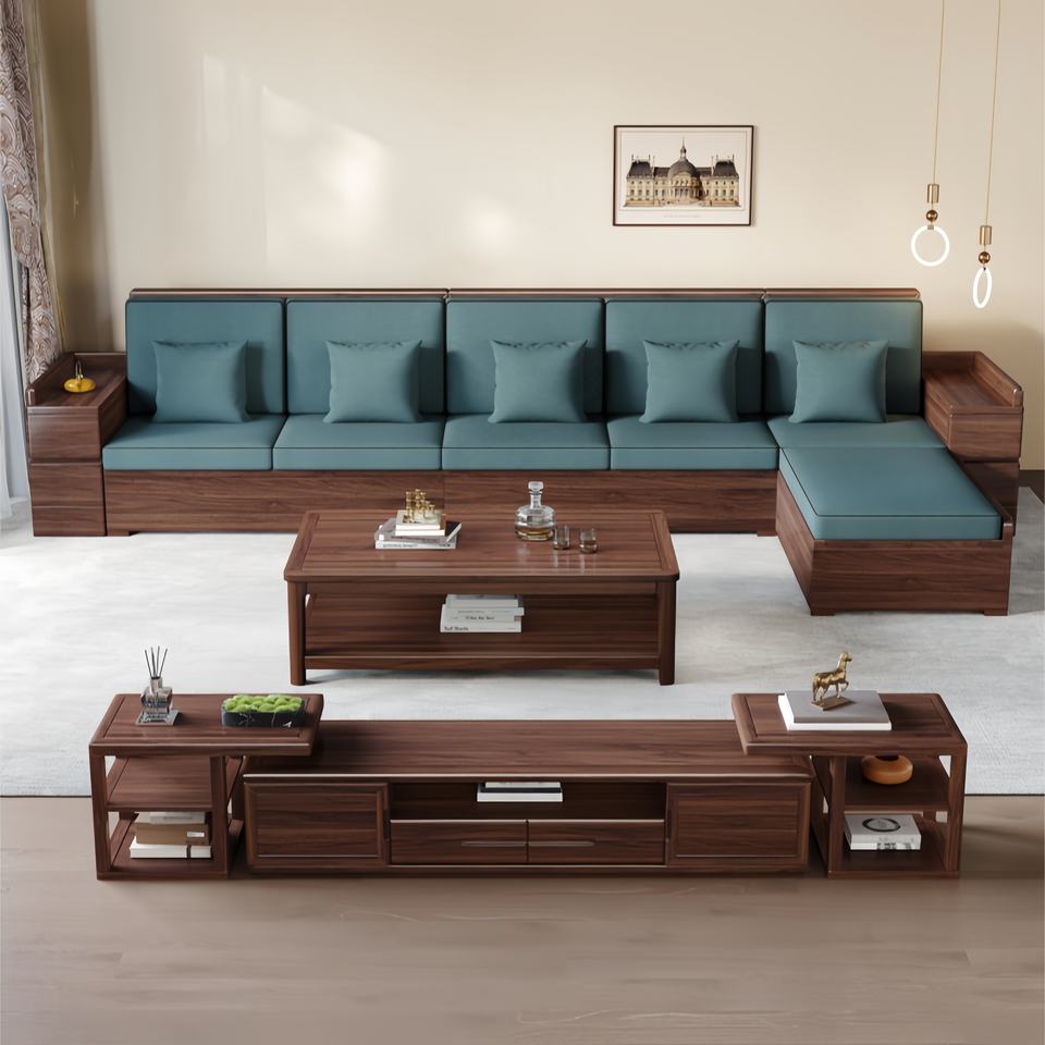 Curated visual reference: Visual Reference: Wholesale Modern Solid Wood Living Room Furniture Sofa Set
