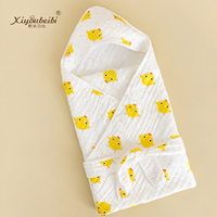 Couverture d'emmaillotage pour bébé à capuche 100 % coton 90x90 cm avec ceinture de maintien pour nouveau-né – Vente en gros