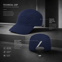 Gorra Deportiva Profesional para Correr, Azul Marino, Parte Trasera Ventilada, Impermeable, de Poliéster, Ajustable, Multifuncional