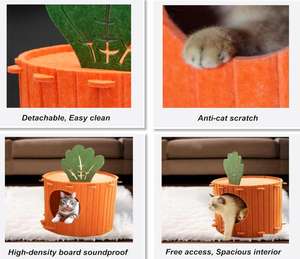 Pieghevole grande e multipla casa delle carote al coperto Tunnel per gatti letto chiuso Peekaboo casa casa casa casa casa rifugio grotta - Product Image 2