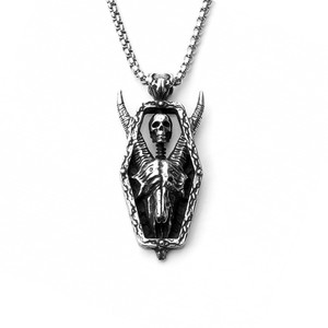Collares de Cadena de Acero Inoxidable con Colgante de Cabeza de Cabra Calavera Estilo Punk Gótico para Hombres, Joyería Estilo <span class=keywords><strong>Rock</strong></span> - Product Image 1