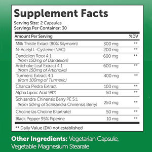 10 In 1 Melkdistel Extract Paardenionchrysanthemum N-Acetyl-L-Cysteinestandardized En Geconcentreerd 50x Extract, 60 Capsules - Product Image 5