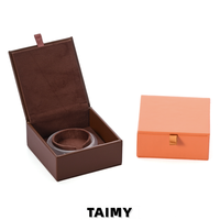 Boîte d'emballage pour bijoux en cuir PU avec logo personnalisé, boîte de présentation carrée en velours pour bracelets et joncs, petit MOQ 2 pièces, boîte de rangement cadeau, vente en gros