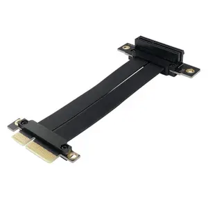 Cable elevador PCI-E PCIE X4, doble ángulo recto de 90 grados, Cable de extensión PCIe 3,0x4 a x4, extensor de cinta de tarjeta elevadora PCI Express 4x