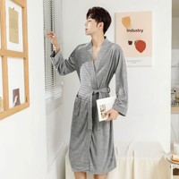 Peignoir d'été unisexe respirant, absorbant et à séchage rapide, luxueux, pour sauna, en polyester éponge, longueur intégrale, à revers