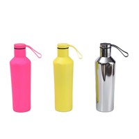Gobelet isotherme hexagonal élégant et créatif ; Bouteille d'eau portable de sport en acier inoxydable 304 avec sangle de transport