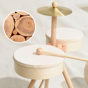 Ahşap Pedal seti davul çocuk oyuncak ahşap yuvarlak bant standı Montessori müzik perküsyon oyuncak - Product Image 4
