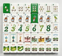 Tuiles de Mahjong en Bambou Vert avec Numéros pour Soirée de Jeu Classique, Divertissement à Domicile, Traditionnel pour Clubs et Magasins, avec Livre de Règles