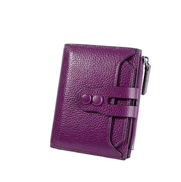 Women's RFID Blocking Security Leather Small Billfold Wallet