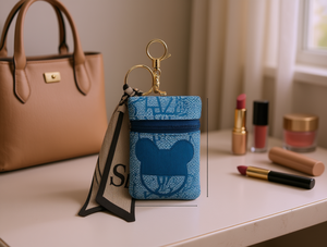 Flat <b>Round</b> Mouse Pattern <b>Canvas</b> Lipstick Bag With Hot Drill Decoration Fashion Style All Seasons Use - Product Image 2