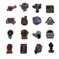 100 pièces néon autocollants Cool néon lumière autocollants Graffiti décalcomanies pour ordinateur portable bouteille d'eau ordinateur réfrigérateur bagages coque de téléphone
