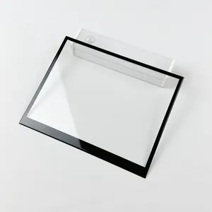 Verre trempé transparent avec cadre noir personnalisé Verre sérigraphié en soie Protecteur d'écran tactile pour fenêtre d'affichage LCD Verre avant
