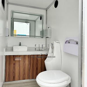 Remorque de luxe en acier portable pour toilettes avec ACB 2 stalles pour toilettes mobiles extérieures à vendre en camping - Product Image 3