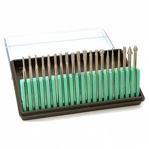 Ensemble de 20 fraises diamantées électroplaquées à tige droite, outils de lapidaire pour le gravage et le polissage de pierres, de gemmes et de jade - Product Image 1