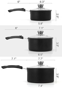 Casserole à cuisson lente antiadhésive avec couvercle, ensemble de casseroles à lait de 1QT, 1,5QT et 2QT, casserole multifonctionnelle compatible avec l'induction - Product Image 4