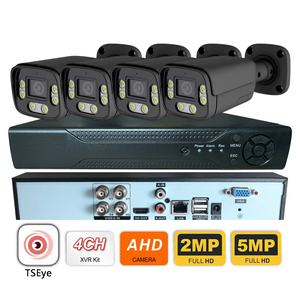 Kit XVR TSEye de 4 Canales, Sistema de Vigilancia CCTV con Cámara de Seguridad AHD de 2MP 5MP, Visión Nocturna a Todo Color IP66, Seguimiento de Movimiento Humano - Product Image 1