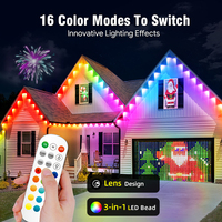 Guirlandes lumineuses LED RGBIC étanches IP67 pour extérieur, synchronisation musicale, lumières colorées pour toits, lumières décoratives pour paysages, fêtes, mariages, DC24V, garantie 2 ans
