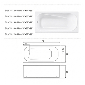 <span class=keywords><strong>Baignoire</strong></span> intégrée dans un encastrement avec <span class=keywords><strong>tablier</strong></span> intégré pour suite d'hôtel <span class=keywords><strong>de</strong></span> luxe, <span class=keywords><strong>prix</strong></span> <span class=keywords><strong>de</strong></span> gros direct usine, installation à trois parois en acrylique - Product Image 3